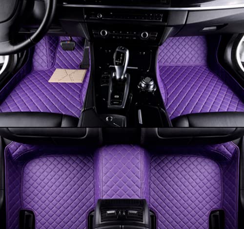 Custom Making Car Floor Mats for 95% Sedan SUV Sports Car Full Coverage Cute Men Women Pads Protection Non-Slip Leather Floor Liners (Purple) - color: Purple