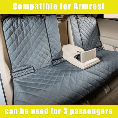 Dog Car Seat Cover, Deluxe Waterproof Pet Back Carseat Protector for Cars, SUVs, Trucks, Nonslip and Easy Cleanup Backseat Pet Cover for Automotive Rear Bench (Grey) - color: GREY
