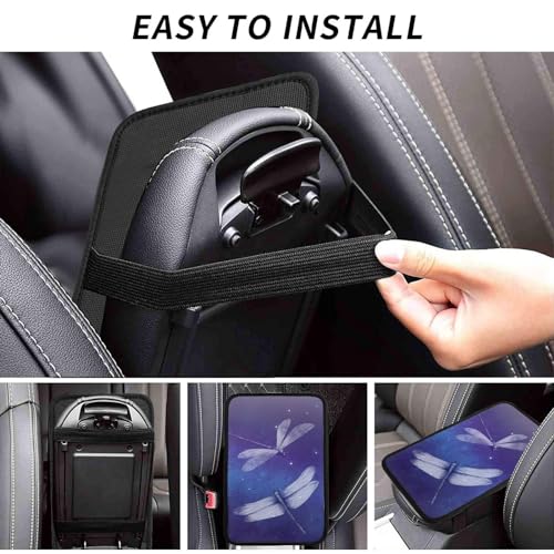 Universal Car Center Console Cushion Pad, Dragonfly Blue Night Sky Soft Waterproof Car Center Console Cover Auto Armrest Seat Box Cover Protector for Most Vehicle SUV Truck Car - color: Dragonfly Blue Night Sky