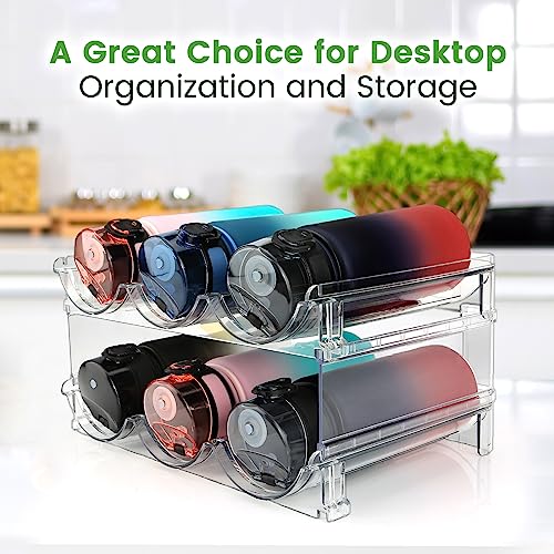 Water Bottle Organizer for Cabinet, 3 Pack Water Bottle Organization and Storage Shelf, Plastic Water Bottle Holder Rack for Fridge, Kitchen, Desktop - size: 3 Pack