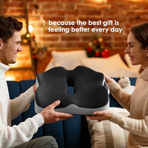 Seat Cushion for Truck Driver, Extra Large Memory Foam Car Seat Cushions for Long Driving - Orthopedic Sciatica Ease and Tailbone Pain Relief, Comfort Support for Road Trip Essentials