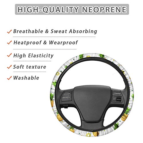 GLENLCWE Blue American Flag Print Steering Wheel Cover for Women Men Patriotic Steering Wheel Cover Protector Washable&Non Slip - color: Blue American Flag