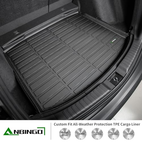 ANBINGO®Floor Mats Fit for Hyundai Kona 2018-2023 (No for EV)&Cargo LinerAll Weather Mats for 2019 Kona TPE Car Mat Rugs for 2020 Kona Rubber Trunk Carpet for 2021 Kona Automotive