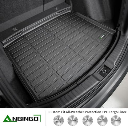 ANBINGO®Floor Mats Fit for Hyundai Kona 2018-2023 (No for EV)&Cargo LinerAll Weather Mats for 2019 Kona TPE Car Mat Rugs for 2020 Kona Rubber Trunk Carpet for 2021 Kona Automotive