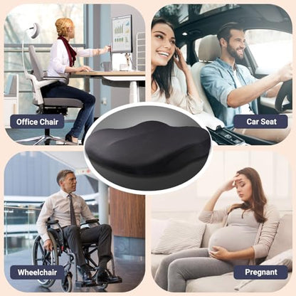 Car Seat Cushions for Driving, Comfort Memory Foam Wedge Driver Seat Cushion, Adult Booster Cushion, Adult Booster Seat for Car, Height 3.9 inch, for Car, Truck, Long Trips,Black