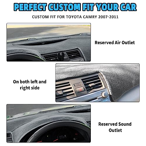 POSAID for Toyota Camry Dash Cover 2011 2010 2009 2008 2007 Dashboard Cover Mat Custom Fit Toyota Camry 2011-2007,Gray - color: 07-11Gray, size: 2007-2011
