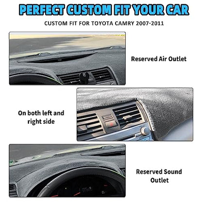 POSAID for Toyota Camry Dash Cover 2011 2010 2009 2008 2007 Dashboard Cover Mat Custom Fit Toyota Camry 2011-2007,Gray - color: 07-11Gray, size: 2007-2011