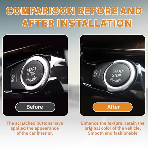 Black Start Stop Button Cover Compatible with BMW X3 F25 2011-2016,X4 F26 2014-2016,X5 F15 2014-2018,X6 F16 2015-2018,Engine Switch Button Trim Cover Compatible with BMW Accessories - color: Black Start Cover(For X5 X6)