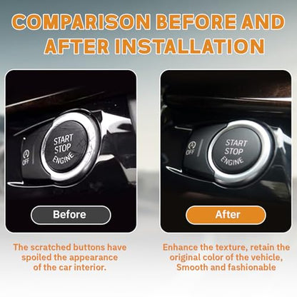 Black Start Stop Button Cover Compatible with BMW X3 F25 2011-2016,X4 F26 2014-2016,X5 F15 2014-2018,X6 F16 2015-2018,Engine Switch Button Trim Cover Compatible with BMW Accessories - color: Black Start Cover(For X5 X6)
