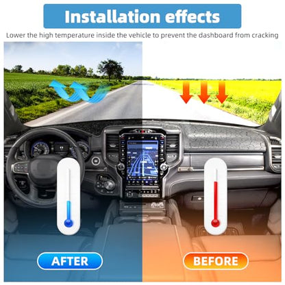 Dash Cover Mat for Dodge RAM 1500 2500 3500 2019 2020 2021 2022 2023 2024 2025 Non-Slip Dashboard Cover Mat Sunshade UV Rays Protector Interior Accessories - size: Compatible with RAM 2019-2025
