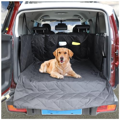 Cargo Liner for Dogs Compatible with Toyota FJ Cruiser 2007-2021, Pet Dog Trunk Cargo Liner, Waterproof Anti-Dirty Pet Cargo Cover Dog Seat Mat, with Bumper Flap Protector (Black) - color: Black