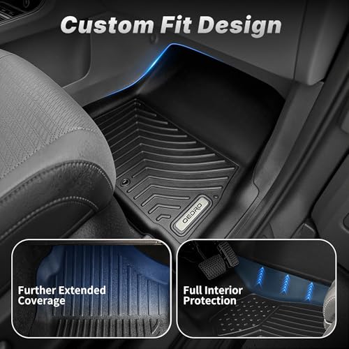 OEDRO Floor Mats Fit for Kia Carnival 2022-2025 2026 (Only Fit Gas & 8 Seats), All Weather TPE Car MPV Liners, 1st and 2nd 3rd Row with Backrest Mats and Cargo Mat, Back Seat Protector Full Mat Set - style: 22-26 Full Set & Backrest Mats