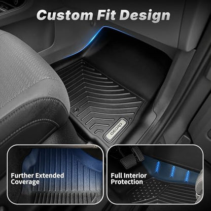 OEDRO Floor Mats Fit for Kia Carnival 2022-2025 2026 (Only Fit Gas & 8 Seats), All Weather TPE Car MPV Liners, 1st and 2nd 3rd Row with Backrest Mats and Cargo Mat, Back Seat Protector Full Mat Set - style: 22-26 Full Set & Backrest Mats