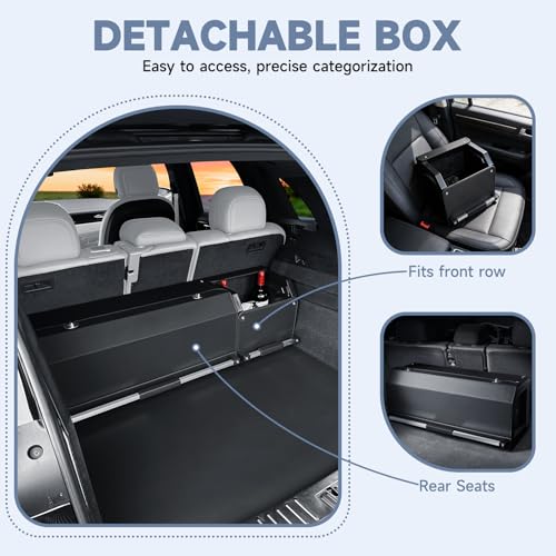Car Trunk Organizer, Collapsible Leather Car Trunk Storage Organizer with Lid and Sturdy Handle Car Organizer and Storage for SUV, Truck, Sedan (Black, 41 x 11.4 x 12.2in) - size: 41" x 11.4" x 12.2"