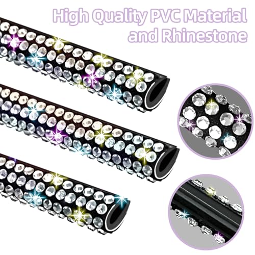 NBTEPEM Bling Car Air Conditioner Decoration Strip for Vent Outlet, 10 PCS Universal Rhinestone Car Vent Outlet Trim Decorations, Bling Interior Accessories for Women and Girls (Multicolor) - color: Multicolor
