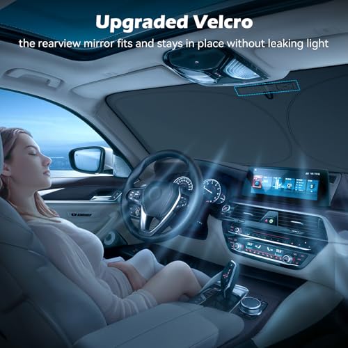 Car Windshield Sun Shade, 300T Thickened Car Window Shades Heat Reflective Interior Cool, Universal Fit for Most Cars SUVs Trucks, Foldable & Portable Design (L (57" × 31")) - size: L (57" × 31")