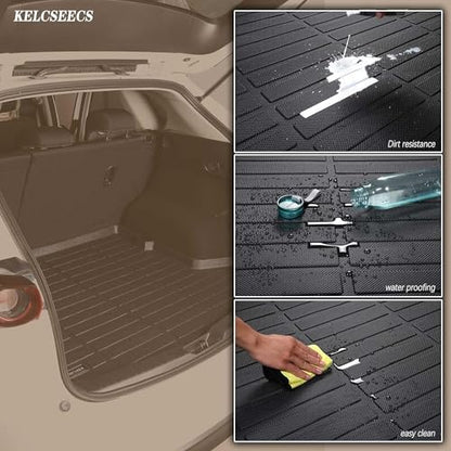 KELCSEECS Floor Mats & Cargo Liner(Deck in Upper Position) for 2017 2018 2019 2020 2021 2022 Honda CRV(Not for Hybrid & Touring) Car Mats Cargo Mat Trunk Mat CR-V Floor Mats Trunk Liner - style: 10)For 2017-2022 CR-V Full Set-in Upper Position