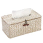 Sumnacon Rectangle Natural Seagrass Tissue Box Cover,Woven Tissue Box with Bottom,Farmhouse Tissue Box Holder for Living Room Bathroom Vanity Toilet Table Desk Countertop Office Car,Whitewash - color: Whitewash, size: Medium