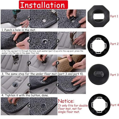 OTUAYAUTO 8PCS Car Floor Mat Clips - for Double Layer Mat - Universal Automotive Carpet Clips Holder Clamps