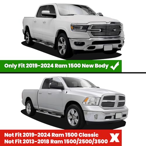 LASFIT Floor Mats for Ram 1500 2019-2024 Crew Cab with Rear Under-Seat Storage Bucket Seat (NOT Fit for Classic Model), 4 Full Size Doors All Weather TPE Custom Fit 1st & 2nd Row, Black - style: 1) 1500 | 2019-2024 | Crew Cab with Storage Bucket Seat Floo