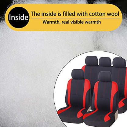 AICEL 9 Piece Car Seat Covers Full Set, Front and Rear Split Bench Auto Seat Protectors, Two-Tone Washable Automotive Seat Covers Universal Fit for Most Cars, Sedan, Truck, SUV - color: Red