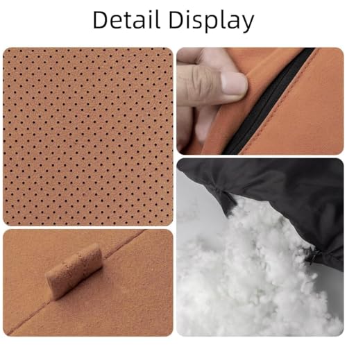 2 Pcs Car Headrest Neck Pillow for Driving,Universal Premium Suede Leather Soft and Comfortable Headrest,Three Gears of Height Adjustment Car Seat Headrest Pillow Car Interior Accessories - color: Bmw Cognac