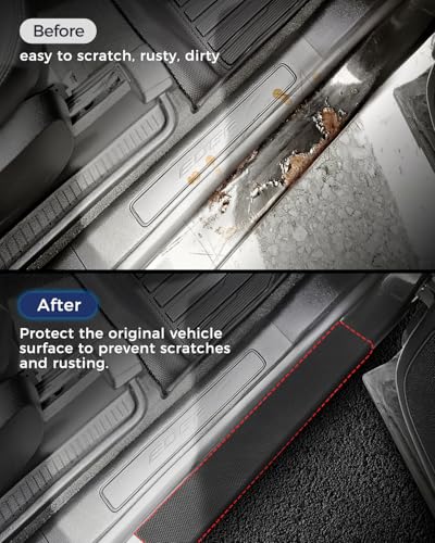 CreekT® Floor Mats for Ford Escape 2013-2019, All-Weather TPE Floor Mats & Cargo Liner with Door Sill Guards Accessories, Full Coverage Set