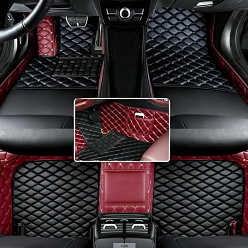 Custom Floor Mats for Audi A1, A3, A4, A5, A6, A7, A8,TT, TTS, Q2, Q3, Q5, Q7, Q8,RS3 RSQ8 S3 S4 S5 S6 S7 S8 e-tron, Q4 e-tron,All Weather Waterproof Luxury Leather (Light Brown and Black) - color: Light Brown and Black