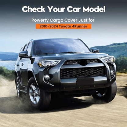 Powerty Retractable Cargo Cover for Toyota 4Runner 2010-2024, Carbon Fiber Texture Trunk Cover Privacy Screen Rear Security Shade for 4Runner Accessories - size: 1) Toyota 4Runner | 2010-2024
