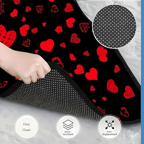Universal Car Trunk Mat 29" x 39", Red Heart Print All Weather Trunk Protection Cargo Liner, Durable Cargo Mat Rear Trunk Liner, Stylish Vehicle Interior Accessories Suitable for Most Car Models - color: Red Heart Print
