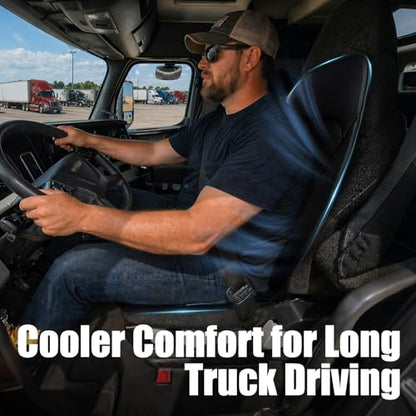 Upgraded Cooling Car Seat Cover, Cooling Seat Covers For Cars Trucks, 12V-24V 3-Speed Air Cooled Car Seat Cushion, Universal Fit for Summer Truck SUV Office, Non-slip Breathable 3D Mesh Leather, Black