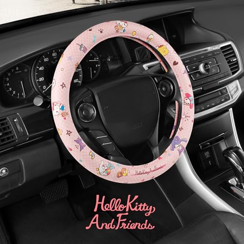 Hello Kitty and Friends Steering Wheel Cover, Universal Fit Cute Accessories for Women, Stylish Decor Gift Hello Accessories - Fits Standard Wheels 14.5"-15" - style: Hello Kitty and Friends Bakery