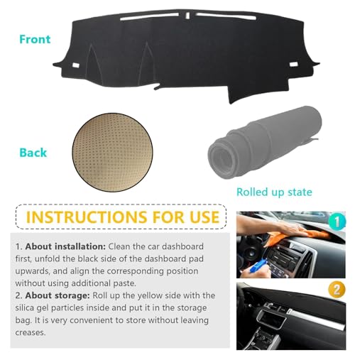 Dashboard Cover Suitable for Honda Ridgeline 2017-2024/Pilot 2016-2022/Passport 2019-2024 Car Dashboard Cover Sun Visor Mat Non-Slip Polyester Dashboard Accessories (Black) - size: 17-24 For Ridgeline/Pilot 16-22/Passport 19-24