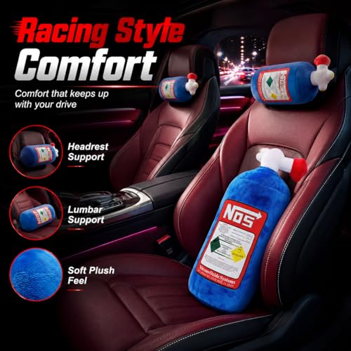 Car Neck Pillow NOS Pillow Bottle Car Headrest Pillow Soft Plush Neck Support Cushion for Driving, Office,Home,Party Decorations(11 inch&18 inch) - size: Neck and Lumbar