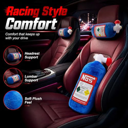 Car Neck Pillow NOS Pillow Bottle Car Headrest Pillow Soft Plush Neck Support Cushion for Driving, Office,Home,Party Decorations(11 inch&18 inch) - size: Neck and Lumbar