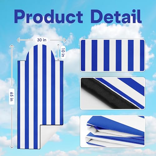2 Pack Car Seat Towel Covers, Sweat Protector for Front Seats, Premium Thickened Microfiber with Blue and White Stripes, Breathable & Quick Dry, Machine Washable Cover for Gym Running Universal Fit - color: Blue and White Stripes