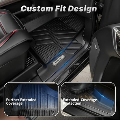 OEDRO Upgraded Floor Mats Fit for 2024 2025 2026 Toyota Grand Highlander w/Subwoofer 7 Seat(Include Hybrid), TPE Interior Seat Back Covers and Cargo Liner Behind 3rd Row (Trunk Mat with Backrest Mat) - style: 24-26 Grand Highlander Full Mats Set