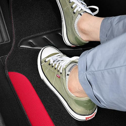 CAR PASS Waterproof Universal Faux Leather 3Pcs Car Floor Mats, Red Car Mats Fit for SUV,Vans,sedans, Trucks,Set of Vehicles Car Carpet with Driver Heel Pad and Anti-Slip Nibs Backing (red 3Pcs) - color: Red 3pcs
