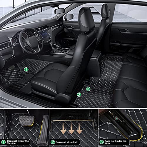 Customized Personalized Car Mats - All Weather Men's and Women's Floor mats Suitable for 99% of vehiclesPads Protection Non-Slip Leather Floor Liners (Purple and Black Beige) - color: Purple and black beige 3D