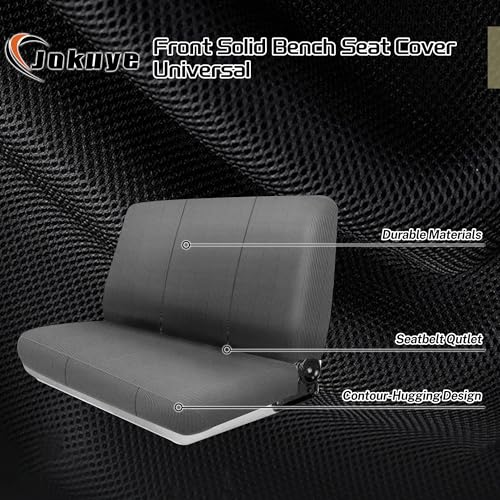 Jokuye Skin-Friendly Corduroy Fabric Truck Bench Seat Cover Universal Fit for Ford Chevrolet Dodge Full Size Pickup Trucks, with Storage Pockets - Gray - color: Gray, size: Corduroy