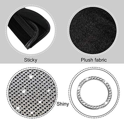 5 Pack Bling Seat Belt Covers Rhinestones Car Seat Belt Strap Shoulder Pad for Women with Crystal Diamond Soft Rhinestone Start Button Universal Interior Accessories for Car SUV