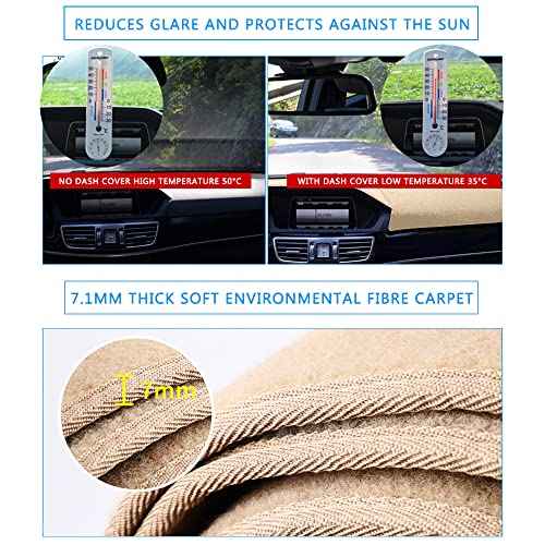 Dashboard Cover Dash Cover Mat Pad Carpet Custom Fit for Ford Fusion 2006 2007 2008 2009 (Beige) - color: 2006-2009 Beige
