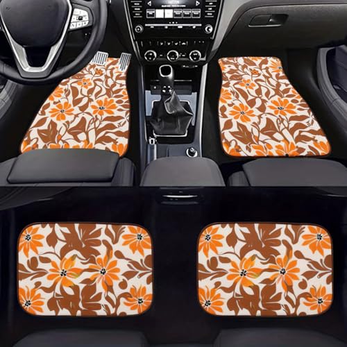 Car Floor Mats Non-Slip Automotive Floor Mats All-Weather Front Rear Car Floor Foot Mat Sets of 4 Pieces Foot Mats Rugs Carpet for Car Trucks SUV Sedans (Fall-02) - color: Fall-02