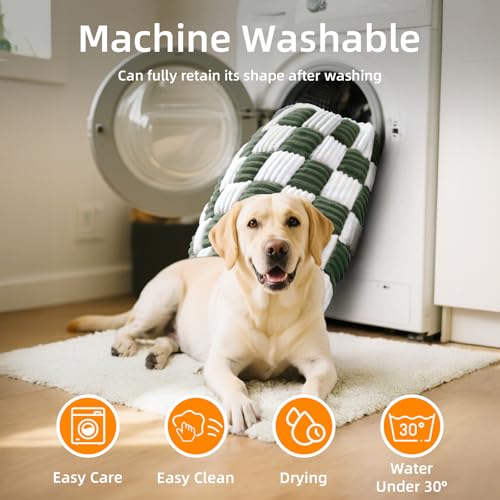 Dog Car Seat Cover for Back Seat, Plaid Backseat Pet Bed Mat, Non-Slip Travel Dog Bed for Backseat Extenders, 24.8" x 54", Green and White - color: Green and White