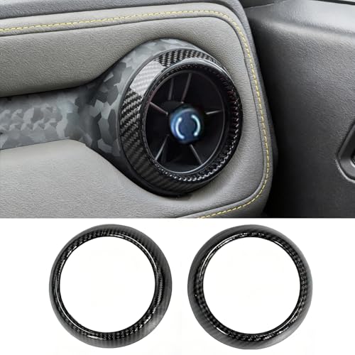for Chevrolet Colorado 2024 2025 Interior Accessories Dashboard Decor Center Consoles Air Outlet Vent Cover ABS Gear Shift Knobs Frame Ring Trim Cover (Light Blue, Shift Panel Cover) - color: Carbon Fiber Grain, size: Air Vent Cover