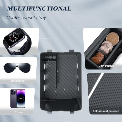 BIBIBO 3Packs for 2026 Hyundai Palisade Center Console Organizer 2026 Hyundai Palisade Calligraphy Console Armrest Tray & Lower Center Console Organizer 2026 Palisade Calligraphy Console Insert Tray - color: Black-(3Pack)