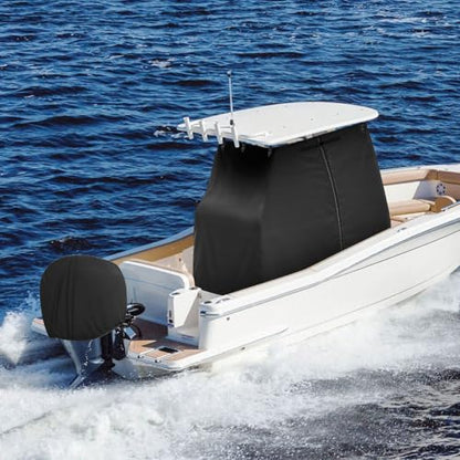 T-Top Boat Center Console Cover with Motor Cover, 1200D Heavy Duty Waterproof 95" L x 59" W x 72" H Marine Grade Tear-Resistant T-Top Console Cover Fit for Center Console and Helm - size: 95"L x 59"W x 72"H