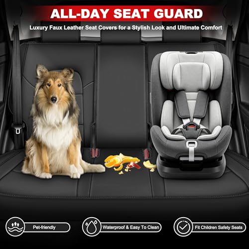 TTX LIGHTING Front Seat Covers for Hyundai Tucson 2016-2019 2020 2021 Seat Covers Waterproof Breathable Faux Leather Custom Fit Car Protector Cushion Accessories(2 Seats,Black) - size: 14.Tucson 2016-2021 Only 2PCS Front