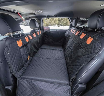 Back Seat Extender for Dogs Thick Foam Cushion, Hard Bottom Dog Car Seat Cover for Back Seat, Waterproof Dog Hammock for Car, Backseat Pet Cover for SUV, Truck, Car