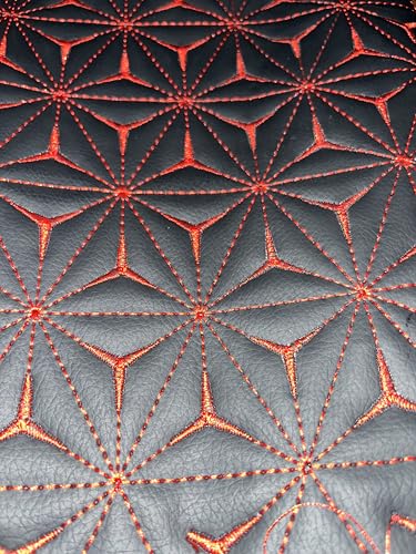 Quilted Foam Vinyl Fabric King Crown Classic Pattern with 0.23" Sponge Backing Faux Leather Fabric for Car Headliner, Furniture Upholstery, Headboards,Diamond 2" x 3" (Triangle) - color: Triangle